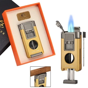 Galiner 2 Jet Flame Cigar Torch Lighter Vcutter Punch Needle Holder Refillable - Picture 1 of 12