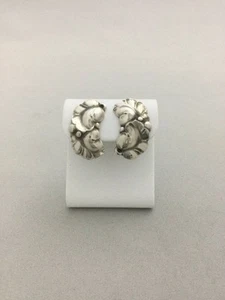 GEORG JENSEN 50A Grape Leaf Clip-On Earrings 925 Sterling Silver #483 - Picture 1 of 6