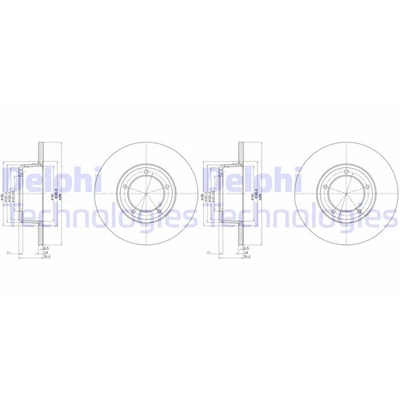 2X DELPHI Discos de Freno 298mm Completo Delant. Para Land Rover 110/127 90 - Imagen 1 de 2