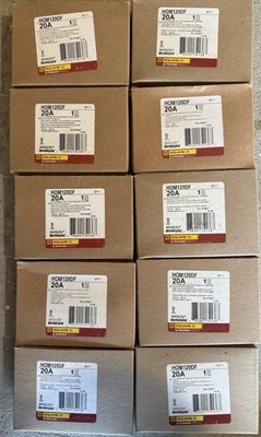 10PCS SQUARE D HOMELINE HOM120DF HOM120DFC 20A AFCI/GFCI (with pigtail wire) NEW - Image 1 of 2