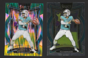 Lote de 2 tarjetas TUA TAGOVAILOA 2024 Select verde amarillo choque/base #99 delfines - Imagen 1 de 3