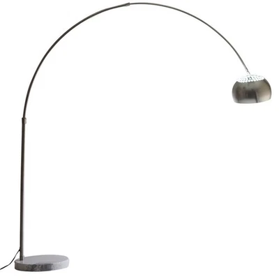 Arch Floor Lamp Arco Round Marble Base Stainless Steel Stem Premium High End - Image 1 of 4