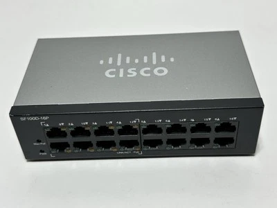 CISCO SF100D-16 16 PORT SMALL BUSINESS 10/100 DESKTOP SWITCH - Image 1 of 4