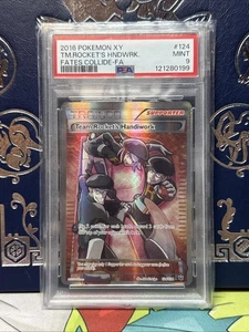 2016 POKEMON XY FATES COLLIDE #124 FULL ART TEAM ROCKET'S HANDIWORK PSA 9 - Picture 1 of 2