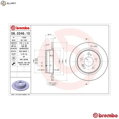 2x BRAKE DISC 08.5346.10 FOR MERCEDES-BENZ M104.981/103.984 3.0LM 104.991 3.2L - Image 1 of 4