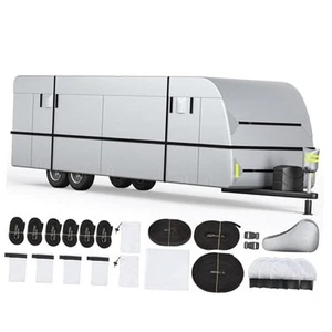 30'-33' Travel Trailer RV Cover, 300D Windproof Rip-Resistant Anti-UV Camper - Picture 1 of 8