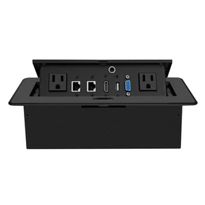 Table Pop up Power Date Center Connection Box with Outlet Network HDMI for Co... - Picture 1 of 6
