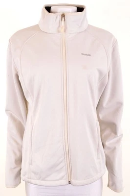 REEBOK Womens Windbreaker Jacket UK 14 Medium Off White Polyester KB06 - Image 1 of 4