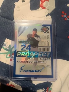 2024 PANINI PROSPECT ED BLUE MIRROR 26 FRANCISCO VILORIO RC AUTO 57/149-NEW YORK - Picture 1 of 3