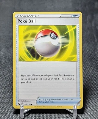 Poke Ball Regular Common Trainer Item 2023 Crown Zenith Pokemon TCG Card 137/159 - Image 1 of 2