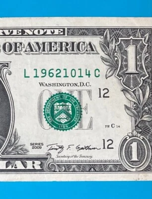 1962 October 14 : L 19621014 C BIRTHDAY Note $1 One Dollar Bill - Image 1 of 3