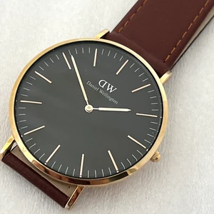 Daniel Wellington Men's 41mm Watch Classic B40R19 Round Black Dial Long Leather - Picture 1 of 14