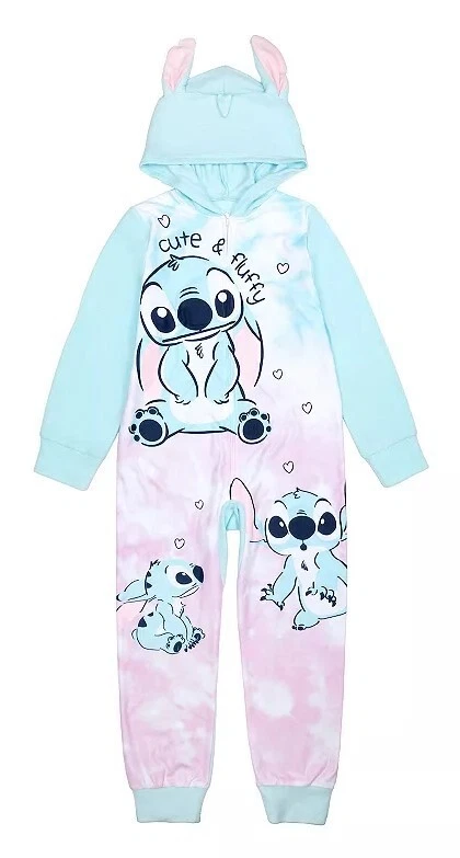 Disney Lilo Stitch Niñas Capucha Una Pieza Sin Pies Pijama Mameluco 4 NUEVO CON ETIQUETAS ¡L@@K!! Foto 1 de 1
