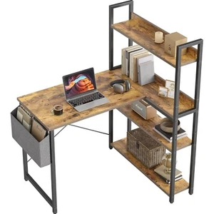 Schreibtisch mit Regal,Eckschreibtisch für Heimbüro,Kleiner L-förmiger Comput... - Bild 1 von 10