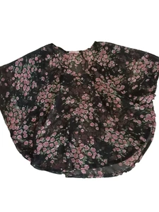 Supre Black Floral Chiffon Top Sleeveless - Size Xs - Picture 1 of 10