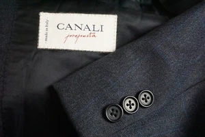 Canali Blue Purple Windowpane Plaid 100% Pure Wool Sport Coat Jacket Sz 42R - Picture 1 of 8