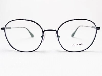 NUEVO Monturas de gafas para hombre Prada VPR53W 1AB-1O1 negras redondas de diseñador 52/19~145 Foto 1 de 4