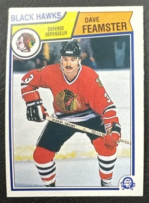 1983-84 O-Pee-Chee OPC Hockey - #100 Dave Feamster RC - Chicago Blackhawks - Image 1 of 2