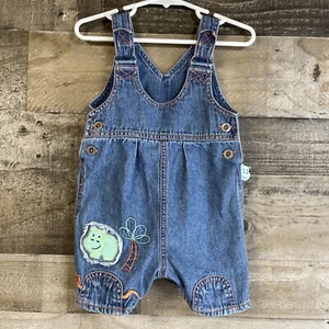 Vintage Sesame Street Baby Clothes SZ 6-9M Embroidered Denim Jean Overalls - Picture 1 of 8