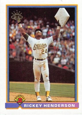 1991 Bowman Baseball Rickey Henderson SB Record #692 NM/MT OAKLAND ATHLETICS - Image 1 of 2