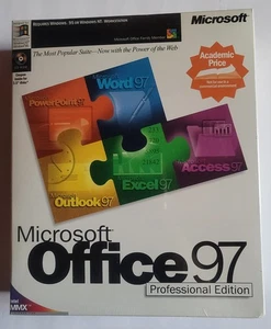 Microsoft Office 97 Professional Edition Full Version Big Box New Sealed - Picture 1 of 4