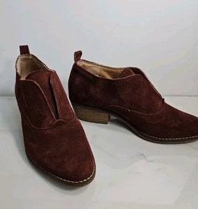 Lucky Brand Burgundy Red Suede Leather 1.5" Heels Pump Slip-On Shoes 7.5M - Picture 1 of 8