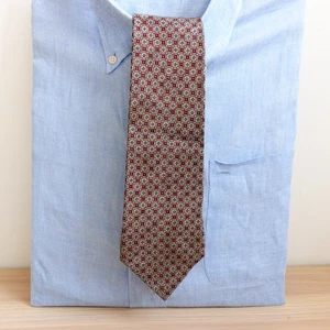 Rosette Krawatte Herren rot gelb geometrisch Art Deco Seide Krawatte Anzug Kleid AMBROSE - Bild 1 von 8