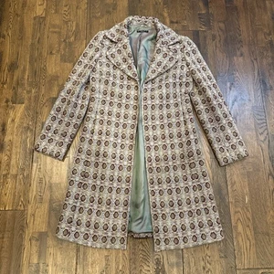 Cappotto Sisley misto lana aperto davanti 42 IT 6 US marrone micropunti foderato tasche Italia - Foto 1 di 7