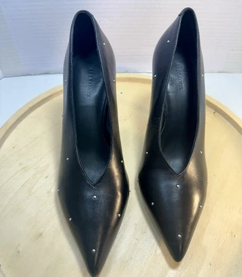 Zapatos All Saints Adrianna de cuero negro con tachuelas Foto 1 de 4
