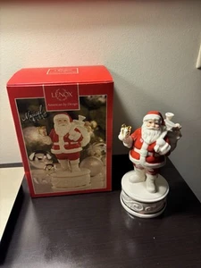 Lenox Santa Musical Sculpture Figure Wonderland Wishes Box "Up On The Rooftop" - Picture 1 of 12