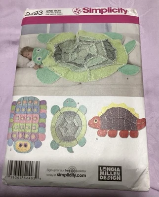 OOP Simplicity 2493 Rag Quilt Dinosaur Turtle Caterpillar Animals Sewing Pattern - Image 1 of 4