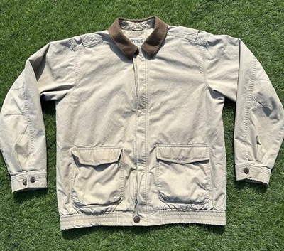 Abrigo Chaqueta De Colección LL Bean Chore Para Hombre L Alta Lona Marrón Cuello Grunge Años 90 Foto 1 de 4