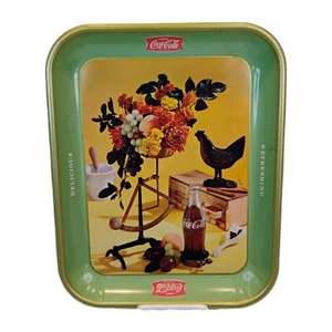 VTG 1950's Coca-Cola Tray Rooster & Scale Coke MCM Mid-Century Modern 13 x 10.5" - Picture 1 of 6