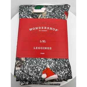 Wondershop Christmas Leggings Holiday Cats Dogs L/XL Girls Kids NEW - Picture 1 of 6