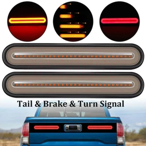 2X Halo Neon 100LED Stop Flowing Turn Signal Brake Rear Tail Light Trailer Truck - Picture 1 of 19