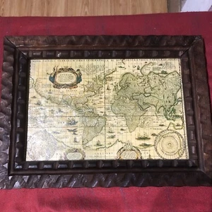Vintage Rare Old World Map Wooden Plaque 16.5x12”inch - Picture 1 of 23