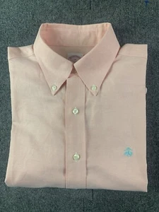Camisa Brooks Brothers 346 Para Hombres 100% Algodón Manga Larga Con Botones Talla M Naranja - Imagen 1 de 9