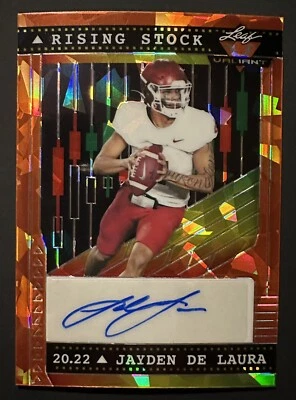 2022 Leaf Valiant Rising Stock Orange Crystals /20 Jayden De Laura #RS-JDL Auto - Image 1 of 3