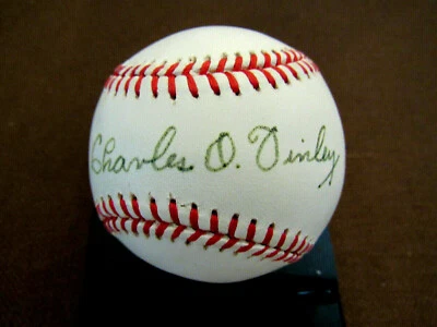 CHARLIE O. FINLEY OAKLAND ATHLETICS OWNER SIGNED AUTO VTG OAL BASEBALL PSA/DNA - Image 1 of 3