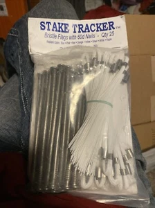 Stake Whiskers 6" White 1-25 piece bundle with 60D nail For Survey Construction - Picture 1 of 3