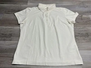 NIKE GOLF POLO SHIRT -L- BRIGHT WHITE SHORT SLEEVE SOFT POLY STRETCH PERFORMANCE - Picture 1 of 5