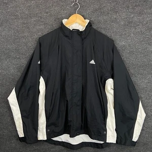 Adidas Climashell Storm Mens Jacket Large Black Long Sleeve Windbreaker Full Zip - Picture 1 of 24