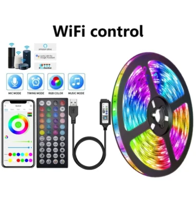 1200 LED (10 metri) STRISCIA LED RGB 5050 Bluetooth Wifi APP Lighting Music Sync - Immagine 1 di 4