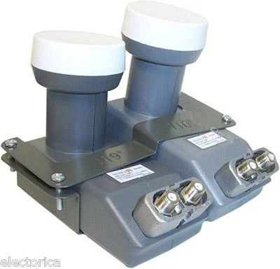 DUAL TWIN LNB BRACKET SATELLITE 119/110  82/91 MOUNT DISH 500 118 FTA 18 DISHNET - Image 1 of 3