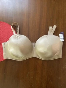 New Cacique Beige Nude Multiway Strapless Underwire Bra Lane Bryant Smooth 44DDD - Picture 1 of 5