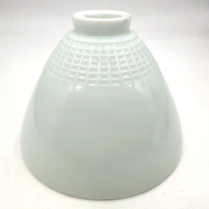 Vintage 8" Milk Glass Lamp Diffuser Waffle Glass Torchiere Shade 2.25” Fitter - Imagen 1 de 6
