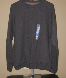 HANES COMFORT SOFT CREW NECK GRAY LONG SLEEVE SWEATSHIRT MEN’S SIZE LARGE NEW - Picture 1 of 4