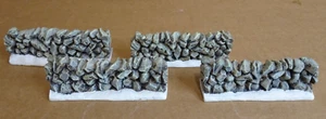 Lang & Wise Folk Art Village Stone Wall Fences Set of 4 Diorama Holiday Decor - Picture 1 of 6