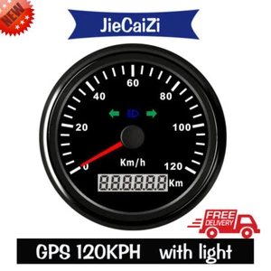 85mm 120kph GPS Speedometer for Car Marine with Left Right and High Beam Red LED - Picture 1 of 7