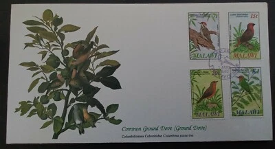 1985 Malawi John Audubon Birds of the World FDC 4 stamps cd Malawi - Image 1 of 2